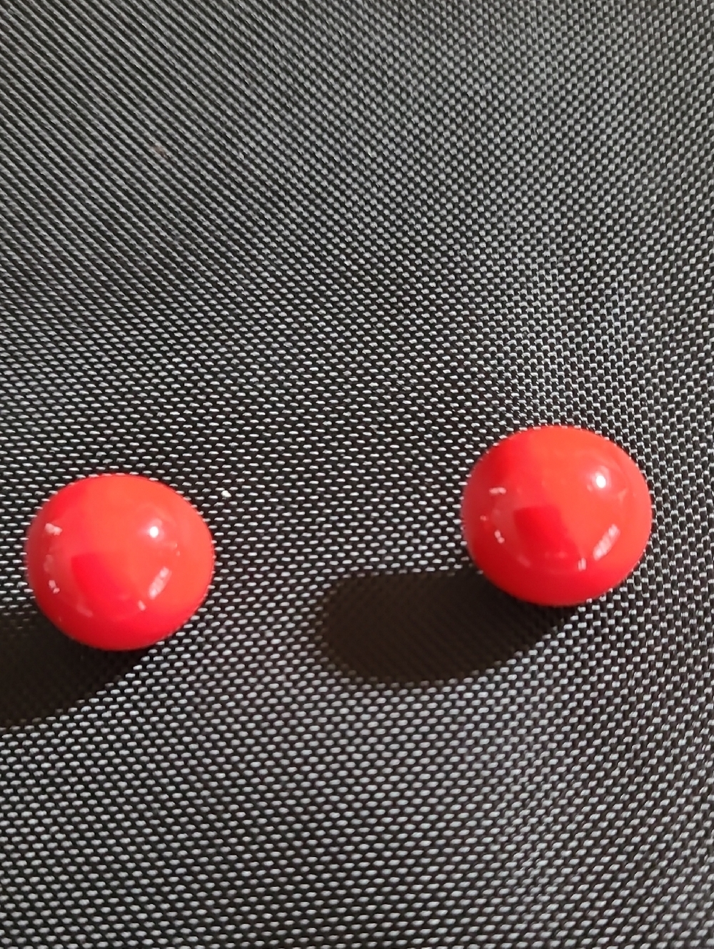 Source Unknown Red Round Stud Earrings